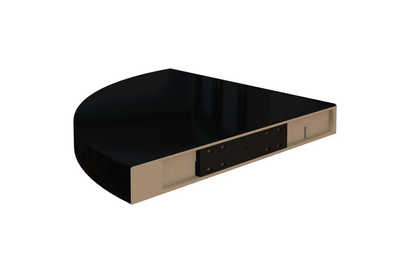 Flytende vegghyller 2 stk høyglans svart 35x35x3,8 cm MDF - Svart - Oppbevaring - Hyller - Hjørnehylle