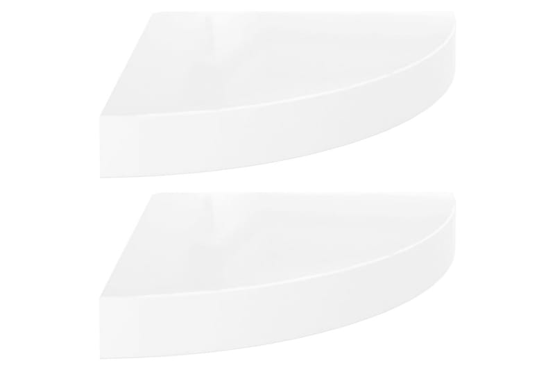 Flytende vegghyller 2 stk hvit 25x25x3,8 cm MDF - Hvit - Oppbevaring - Hyller - Hjørnehylle