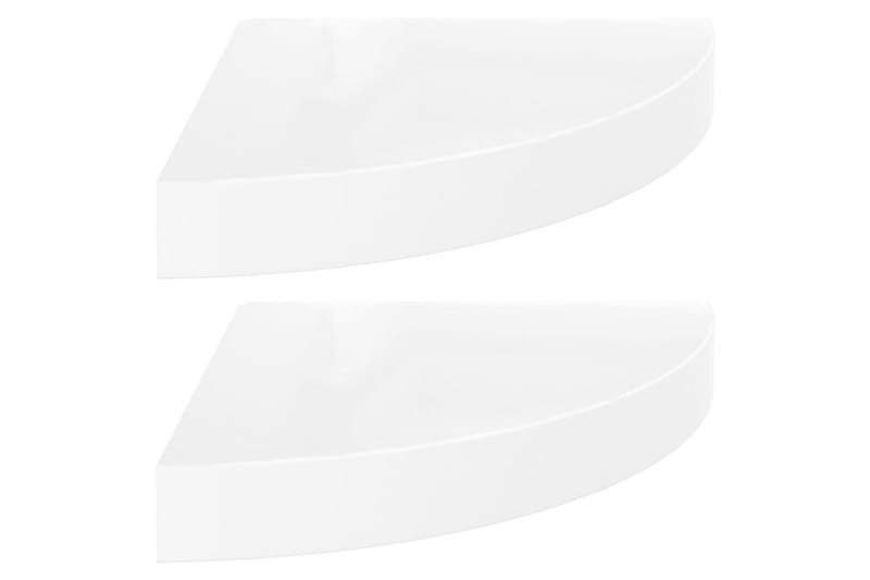 Flytende vegghyller 2 stk hvit 25x25x3,8 cm MDF - Hvit - Kjøkkenhylle - Hjørnehylle