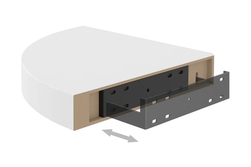 Flytende vegghyller 2 stk hvit 25x25x3,8 cm MDF - Hvit - Oppbevaring - Hyller - Hjørnehylle