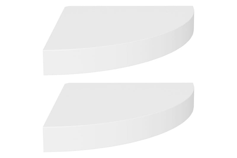 Flytende vegghyller 2 stk hvit 25x25x3,8 cm MDF - Hvit - Oppbevaring - Hyller - Hjørnehylle