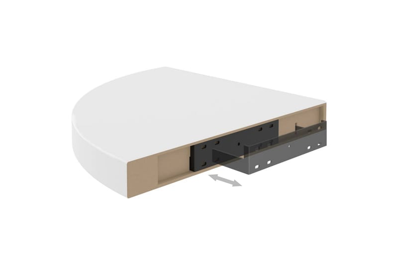 Flytende vegghyller 2 stk hvit 35x35x3,8 cm MDF - Hvit - Oppbevaring - Hyller - Hjørnehylle