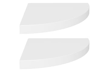 Flytende vegghyller 2 stk hvit 35x35x3,8 cm MDF - Hvit - Oppbevaring - Hyller - Hjørnehylle