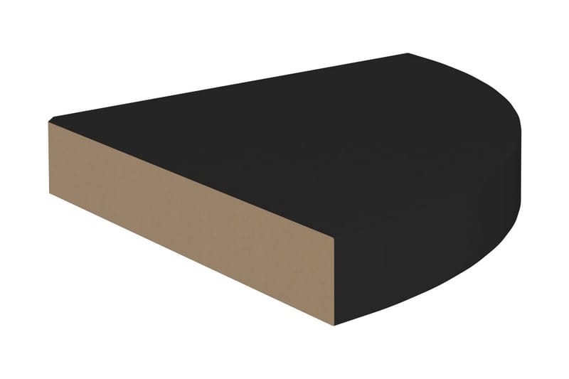 Flytende vegghyller 2 stk svart 25x25x3,8 cm MDF - Svart - Oppbevaring - Hyller - Hjørnehylle