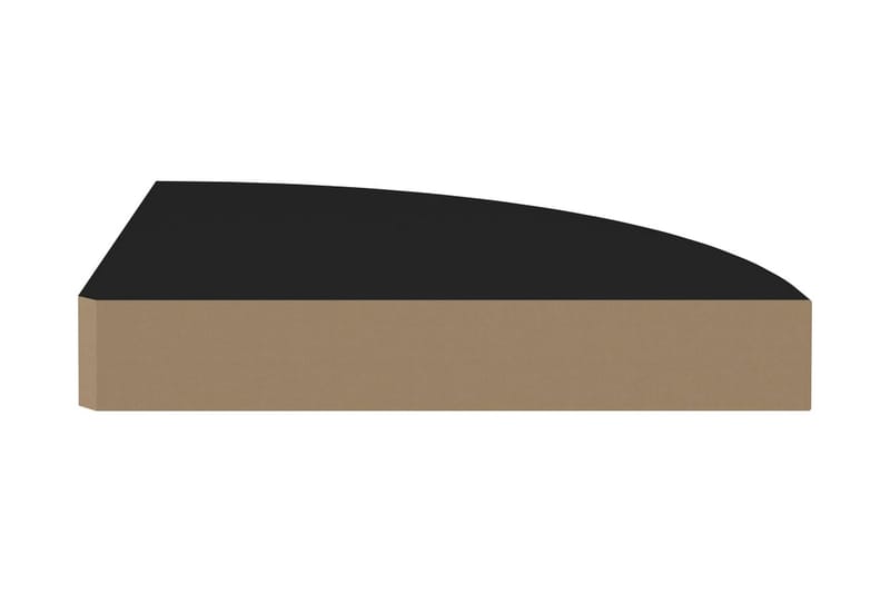 Flytende vegghyller 2 stk svart 25x25x3,8 cm MDF - Svart - Oppbevaring - Hyller - Hjørnehylle