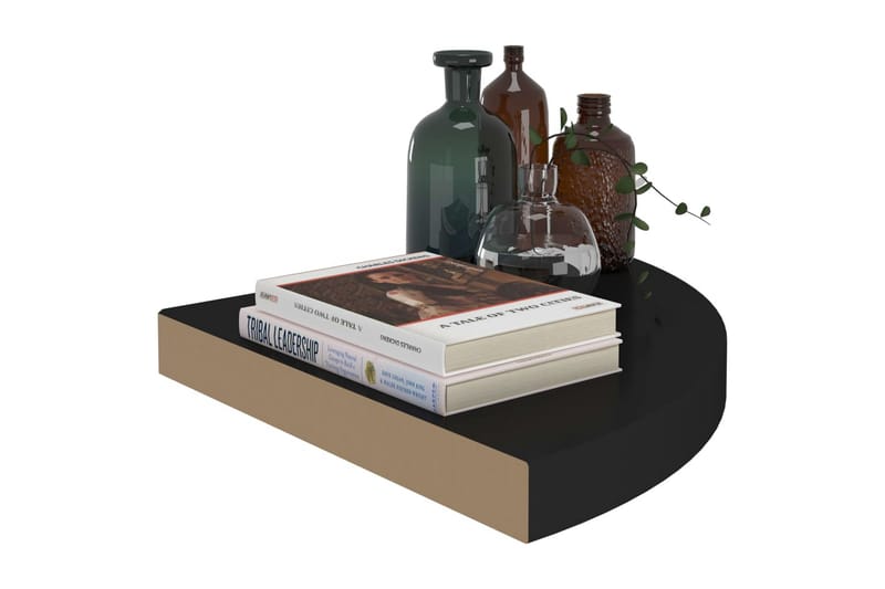 Flytende vegghyller 2 stk svart 35x35x3,8 cm MDF - Svart - Oppbevaring - Hyller - Hjørnehylle