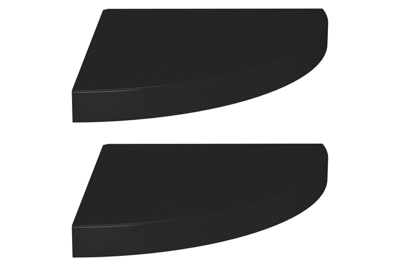 Flytende vegghyller 2 stk svart 35x35x3,8 cm MDF - Svart - Hjørnehylle - Kjøkkenhylle