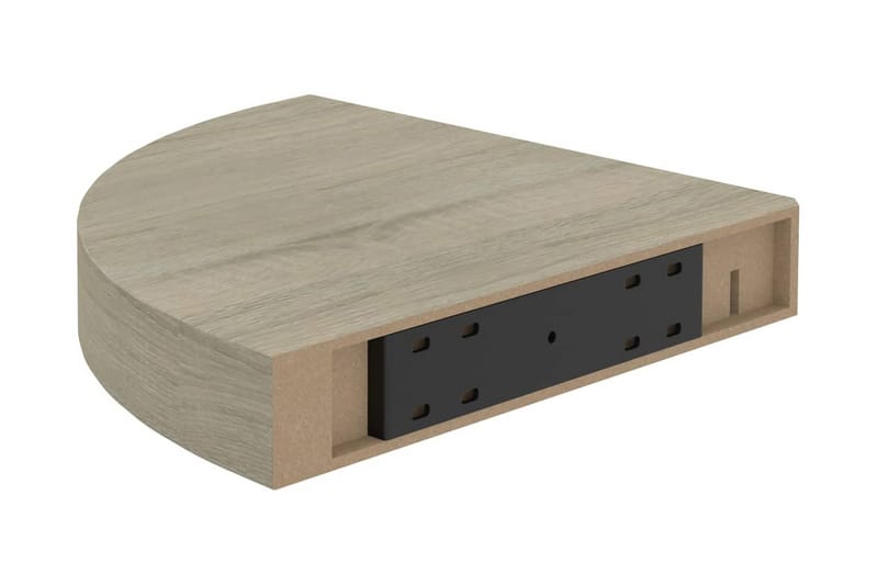 Flytende vegghyller 4 stk eik 25x25x3,8 cm MDF - Brun - Oppbevaring - Hyller - Hjørnehylle