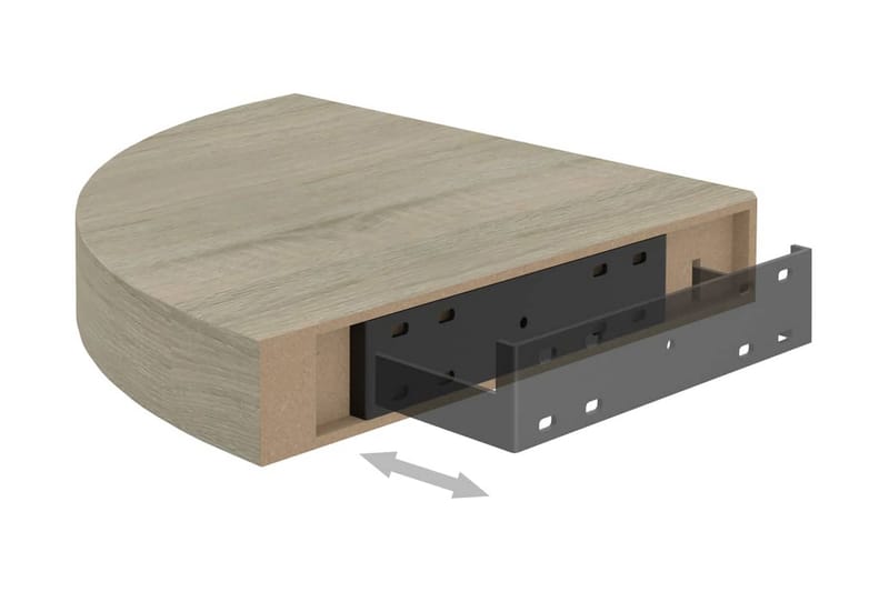 Flytende vegghyller 4 stk eik 25x25x3,8 cm MDF - Brun - Oppbevaring - Hyller - Hjørnehylle