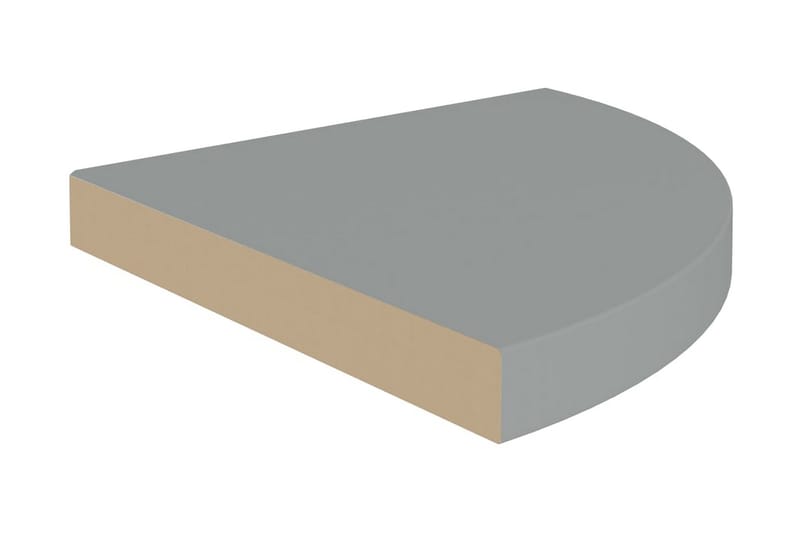Flytende vegghyller 4 stk grå 35x35x3,8 cm MDF - Grå - Oppbevaring - Hyller - Hjørnehylle