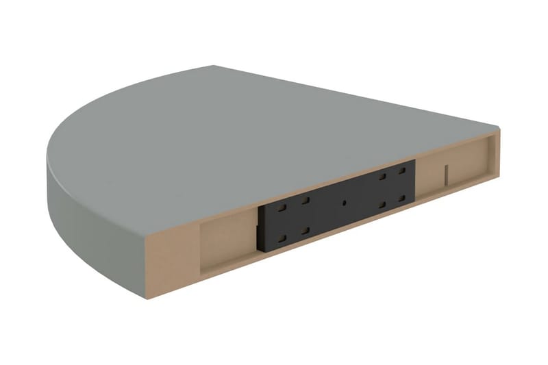 Flytende vegghyller 4 stk grå 35x35x3,8 cm MDF - Grå - Oppbevaring - Hyller - Hjørnehylle