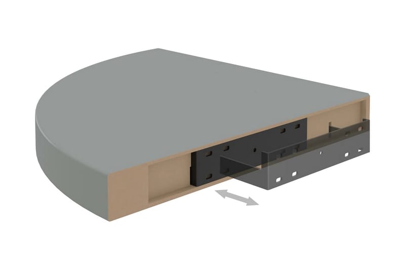 Flytende vegghyller 4 stk grå 35x35x3,8 cm MDF - Grå - Oppbevaring - Hyller - Hjørnehylle