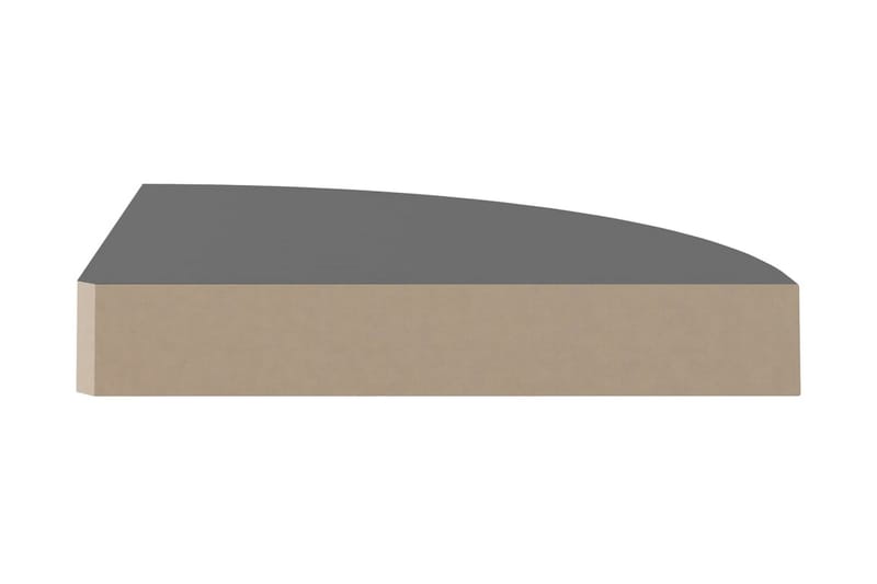 Flytende vegghyller 4 stk høyglans grå 25x25x3,8 cm MDF - Grå - Oppbevaring - Hyller - Hjørnehylle