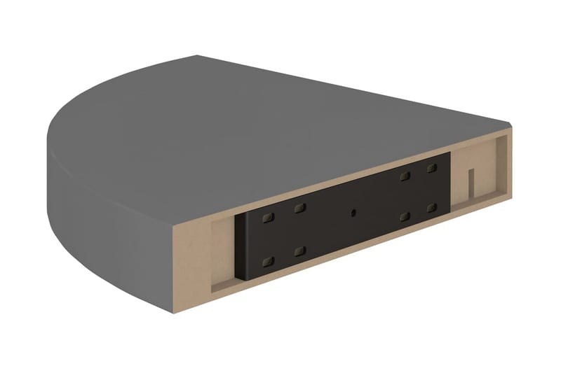 Flytende vegghyller 4 stk høyglans grå 25x25x3,8 cm MDF - Grå - Oppbevaring - Hyller - Hjørnehylle