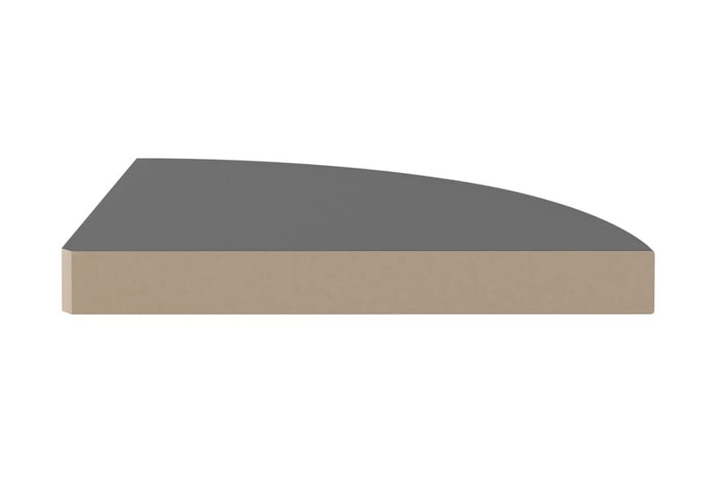 Flytende vegghyller 4 stk høyglans grå 35x35x3,8 cm MDF - Grå - Oppbevaring - Hyller - Hjørnehylle