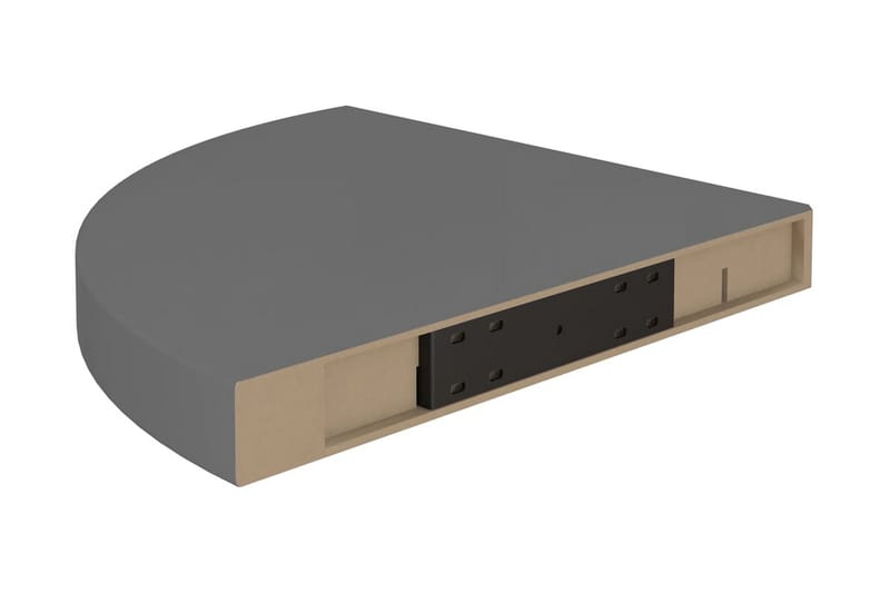 Flytende vegghyller 4 stk høyglans grå 35x35x3,8 cm MDF - Grå - Oppbevaring - Hyller - Hjørnehylle