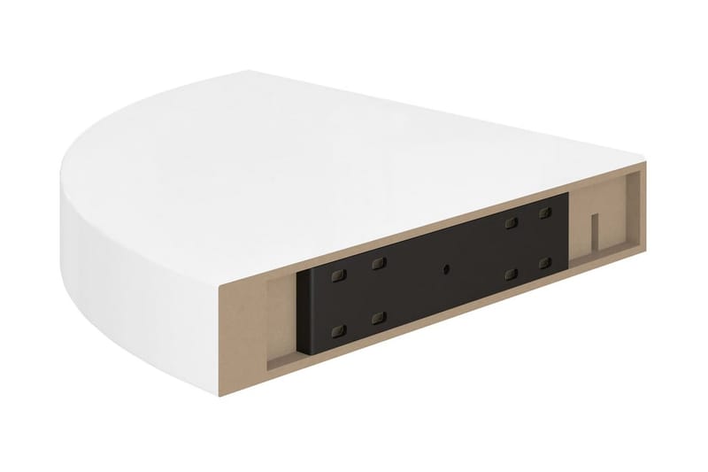 Flytende vegghyller 4 stk høyglans hvit 25x25x3,8 cm MDF - Hvit - Oppbevaring - Hyller - Hjørnehylle