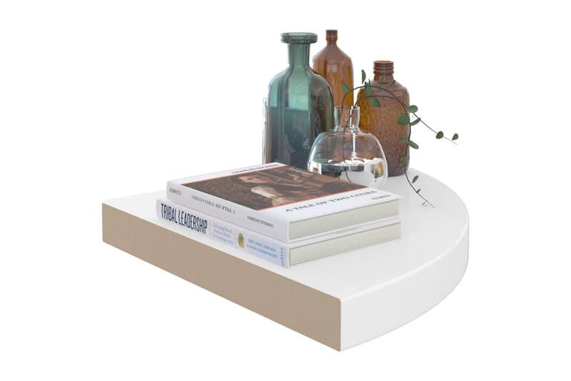 Flytende vegghyller 4 stk høyglans hvit 35x35x3,8 cm MDF - Hvit - Oppbevaring - Hyller - Hjørnehylle