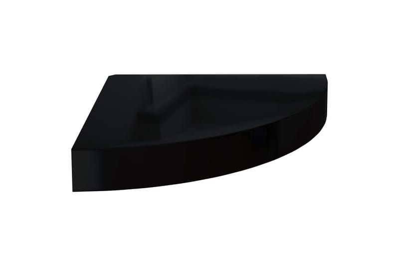 Flytende vegghyller 4 stk høyglans svart 25x25x3,8 cm MDF - Svart - Oppbevaring - Hyller - Hjørnehylle