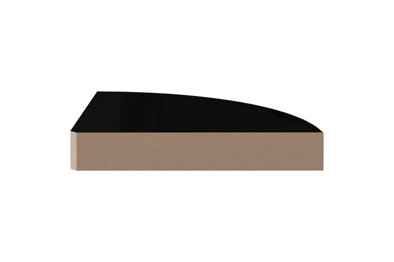 Flytende vegghyller 4 stk høyglans svart 25x25x3,8 cm MDF - Svart - Oppbevaring - Hyller - Hjørnehylle