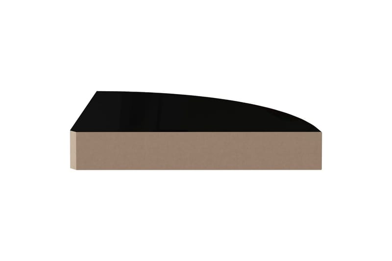 Flytende vegghyller 4 stk høyglans svart 25x25x3,8 cm MDF - Svart - Kjøkkenhylle - Hjørnehylle