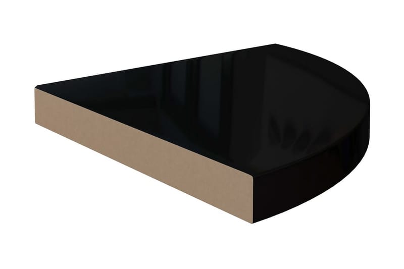 Flytende vegghyller 4 stk høyglans svart 35x35x3,8 cm MDF - Svart - Oppbevaring - Hyller - Hjørnehylle