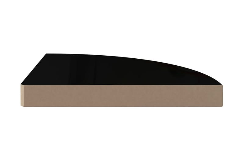 Flytende vegghyller 4 stk høyglans svart 35x35x3,8 cm MDF - Svart - Kjøkkenhylle - Hjørnehylle