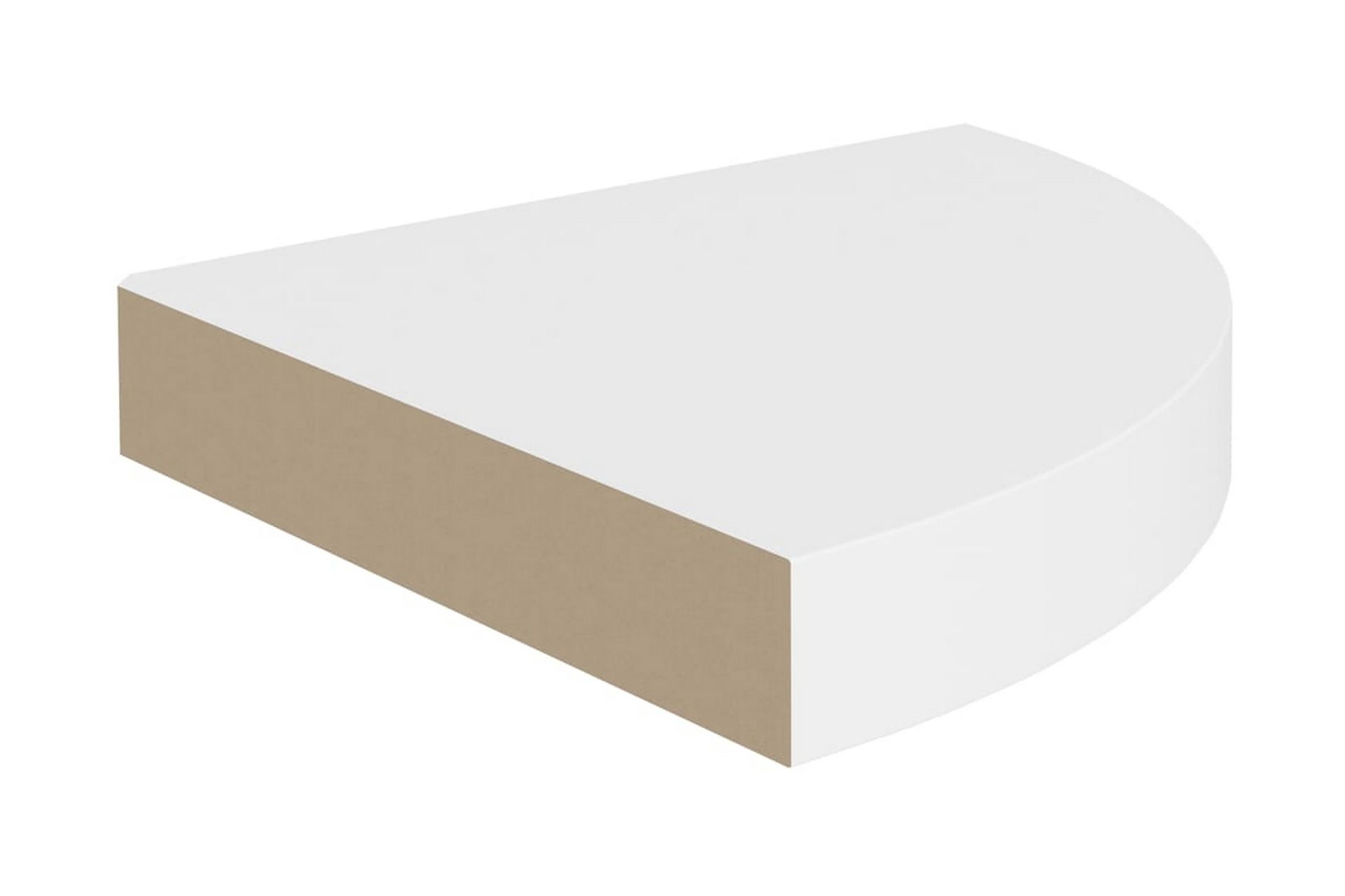 Flytende vegghyller 4 stk hvit 25x25x3,8 cm MDF - Hvit - Oppbevaring - Hyller - Hjørnehylle