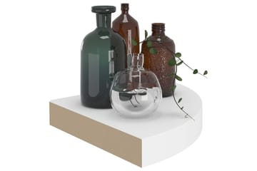 Flytende vegghyller 4 stk hvit 25x25x3,8 cm MDF - Hvit - Oppbevaring - Hyller - Hjørnehylle