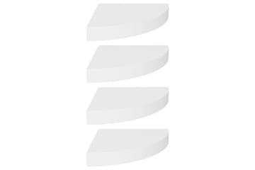 Flytende vegghyller 4 stk hvit 25x25x3,8 cm MDF - Hvit - Oppbevaring - Hyller - Hjørnehylle