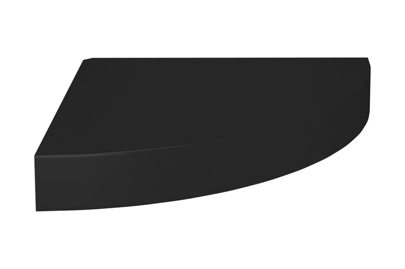 Flytende vegghyller 4 stk svart 25x25x3,8 cm MDF - Svart - Oppbevaring - Hyller - Hjørnehylle