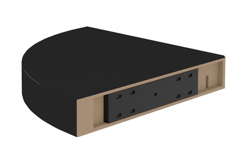 Flytende vegghyller 4 stk svart 25x25x3,8 cm MDF - Svart - Oppbevaring - Hyller - Hjørnehylle