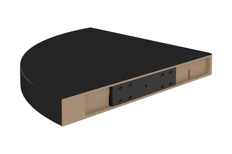 Flytende vegghyller 4 stk svart 35x35x3,8 cm MDF - Svart - Oppbevaring - Hyller - Hjørnehylle