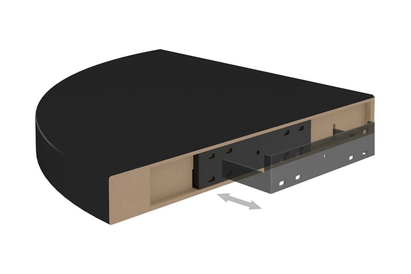 Flytende vegghyller 4 stk svart 35x35x3,8 cm MDF - Svart - Oppbevaring - Hyller - Hjørnehylle