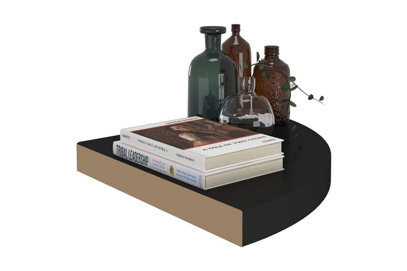 Flytende vegghyller 4 stk svart 35x35x3,8 cm MDF - Svart - Oppbevaring - Hyller - Hjørnehylle