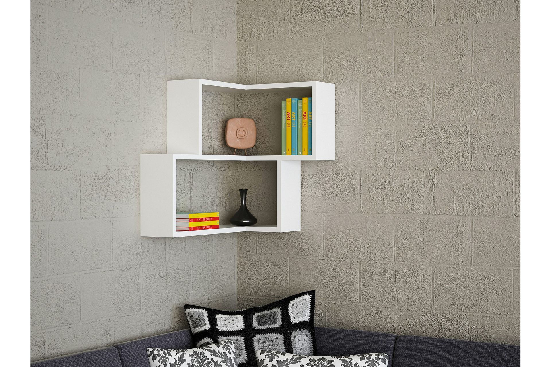 Furny Home Vegghylle 90 cm - Oppbevaring - Hyller - Hjørnehylle