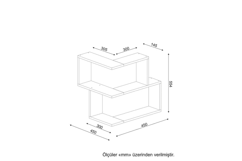 Furny Home Vegghylle 90 cm - Oppbevaring - Hyller - Hjørnehylle