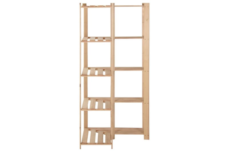 Hjørnehylle 5 etasjer 82,5x82,5x170 cm heltre furu - Brun - Oppbevaring - Hyller - Hjørnehylle