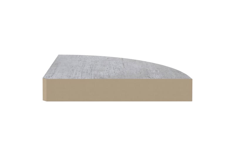 Hjørnehylle vegghengt betonggrå 25x25x3,8 cm MDF - Grå - Kjøkkenhylle - Hjørnehylle