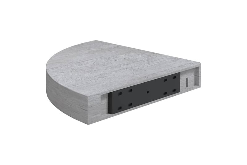 Hjørnehylle vegghengt betonggrå 25x25x3,8 cm MDF - Grå - Oppbevaring - Hyller - Hjørnehylle