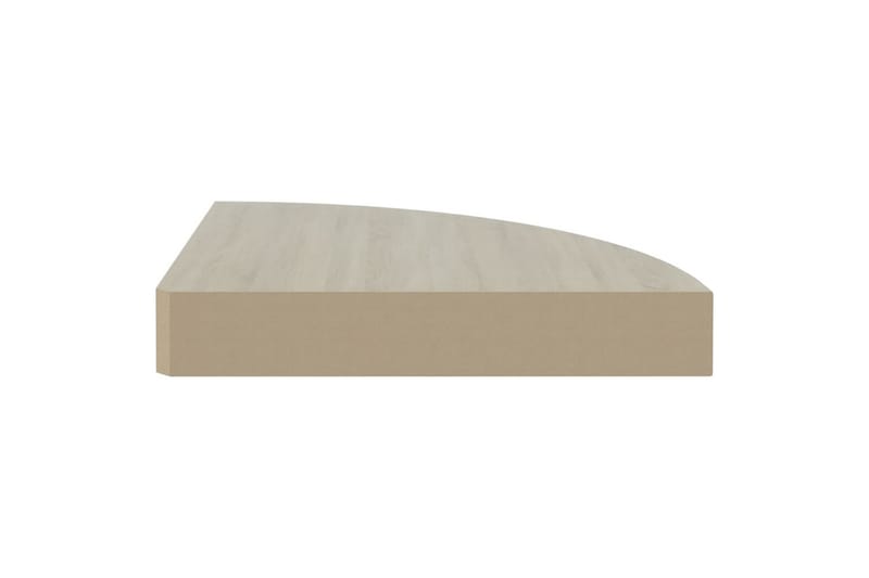 Hjørnehylle vegghengt eik og hvit 25x25x3,8 cm MDF - Hvit - Oppbevaring - Hyller - Hjørnehylle
