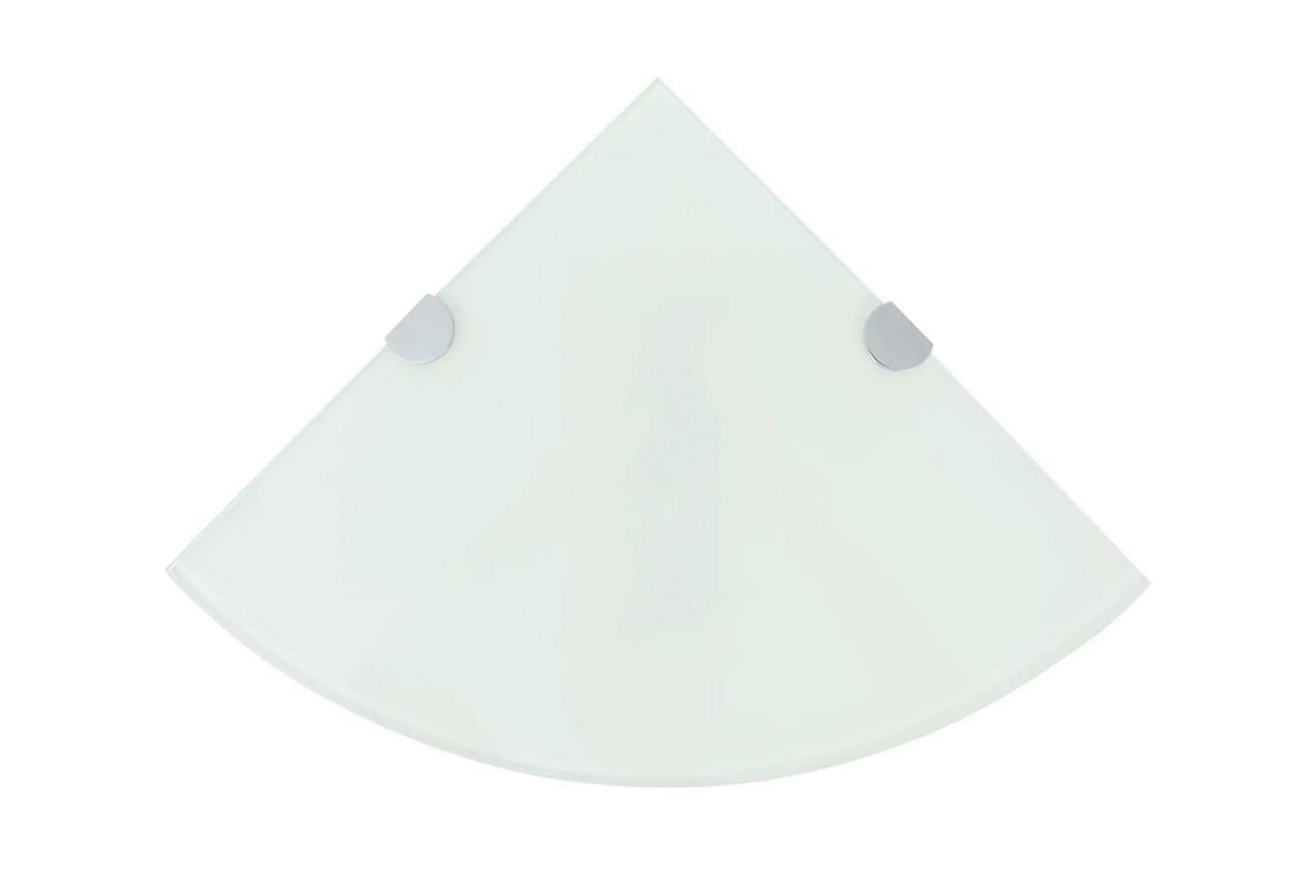 Hjørnehyller 2 stk med kromstøtter hvit glass 35x35 cm - Oppbevaring - Hyller - Hjørnehylle