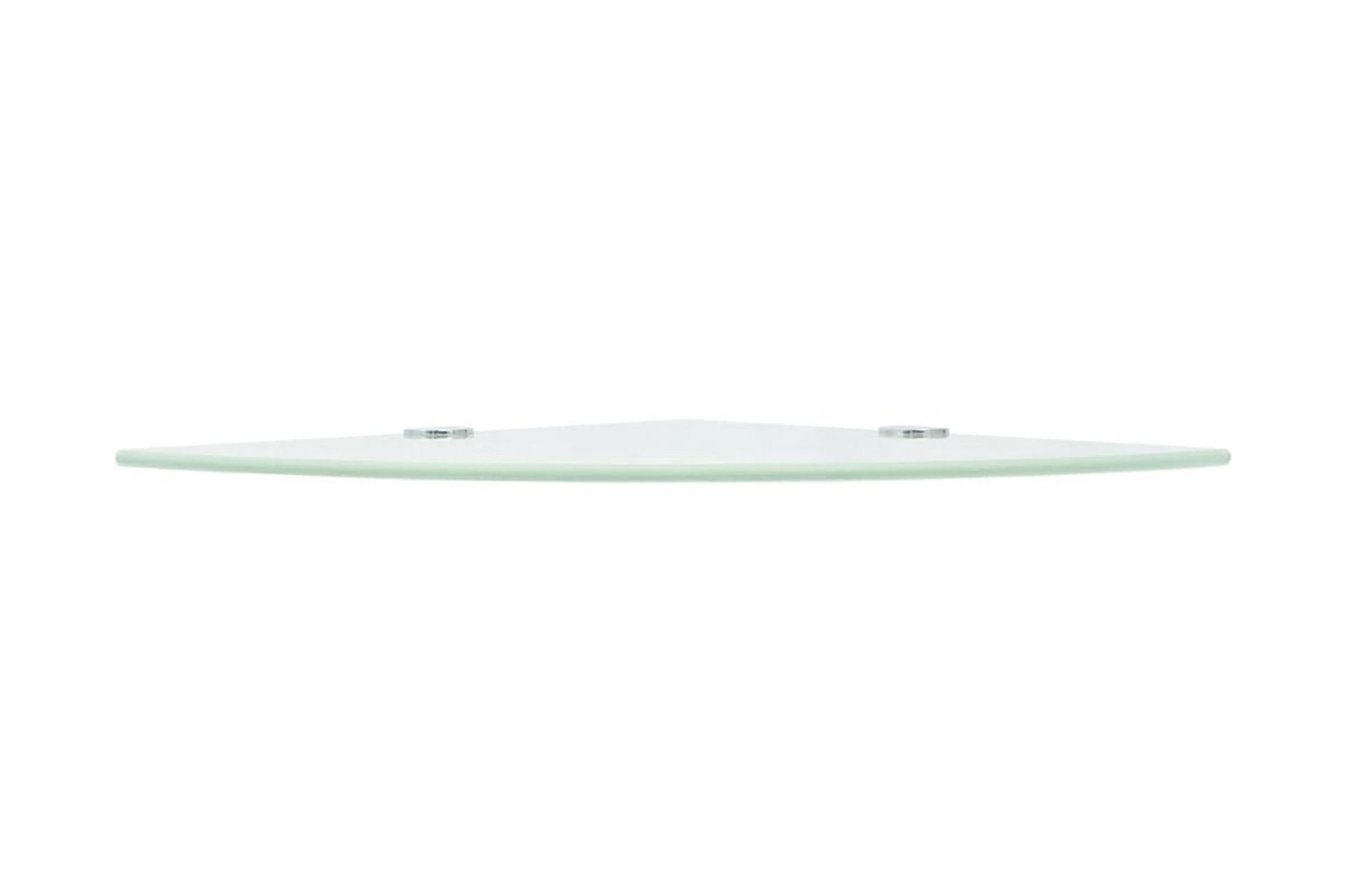 Hjørnehyller 2 stk med kromstøtter hvit glass 35x35 cm - Oppbevaring - Hyller - Hjørnehylle
