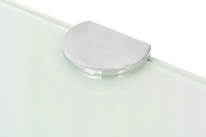Hjørnehyller 2 stk med kromstøtter hvit glass 35x35 cm - Oppbevaring - Hyller - Hjørnehylle