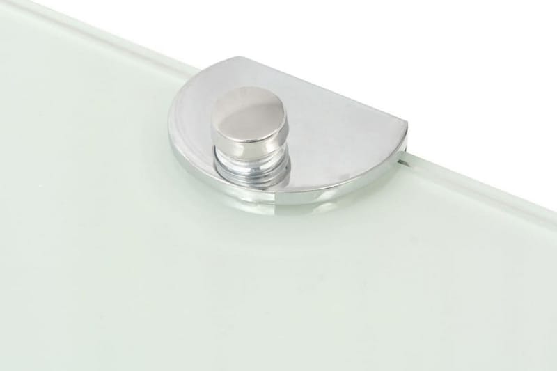 Hjørnehyller 2 stk med kromstøtter hvit glass 35x35 cm - Oppbevaring - Hyller - Hjørnehylle
