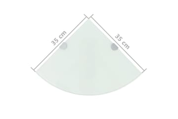 Hjørnehyller 2 stk med kromstøtter hvit glass 35x35 cm - Oppbevaring - Hyller - Hjørnehylle
