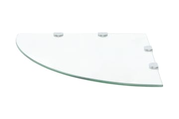 Hjørnehyller 2 stk med kromstøtter klart glass 45x45 cm - Oppbevaring - Hyller - Hjørnehylle