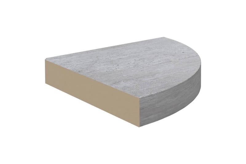 Hjørnehyller vegghengt 2 stk betonggrå 25x25x3,8 cm MDF - Grå - Oppbevaring - Hyller - Hjørnehylle