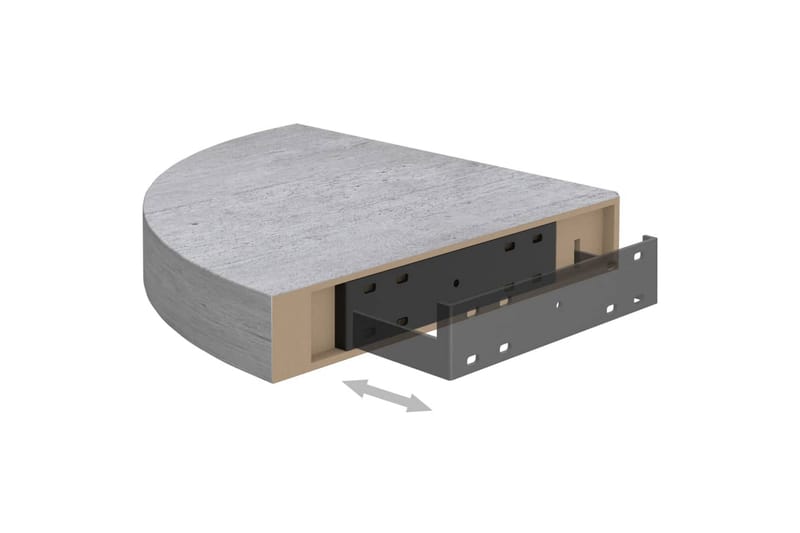 Hjørnehyller vegghengt 2 stk betonggrå 25x25x3,8 cm MDF - Grå - Oppbevaring - Hyller - Hjørnehylle