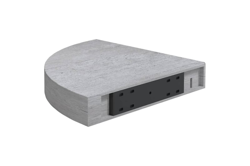 Hjørnehyller vegghengt 2 stk betonggrå 25x25x3,8 cm MDF - Grå - Oppbevaring - Hyller - Hjørnehylle